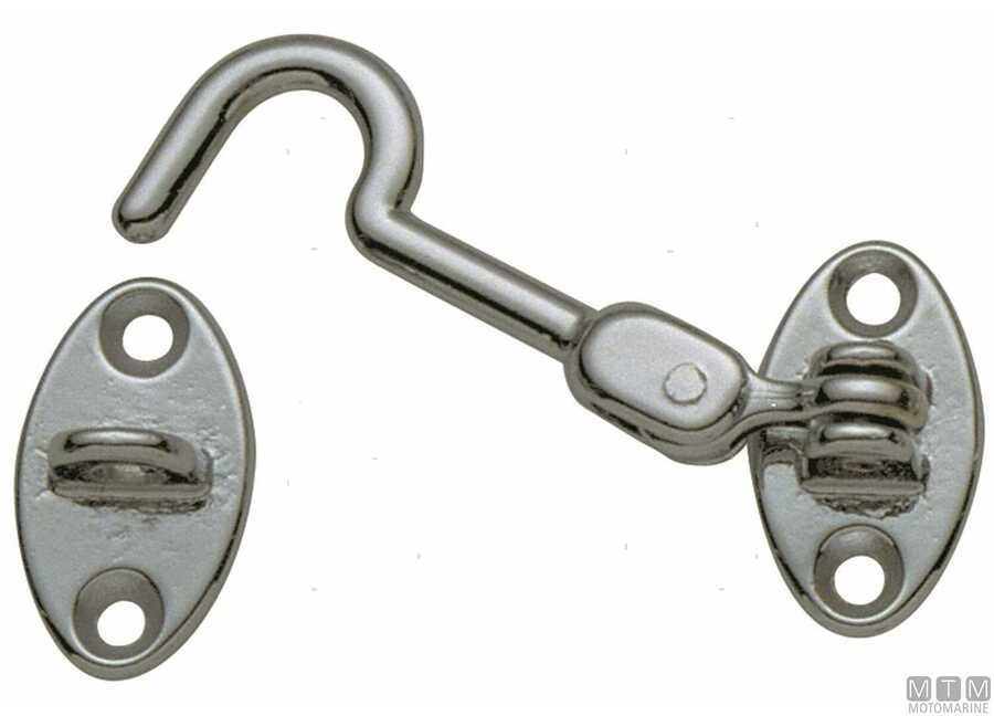 Gancio Ferma Porte Doppio Snodo in Ottone Cromato