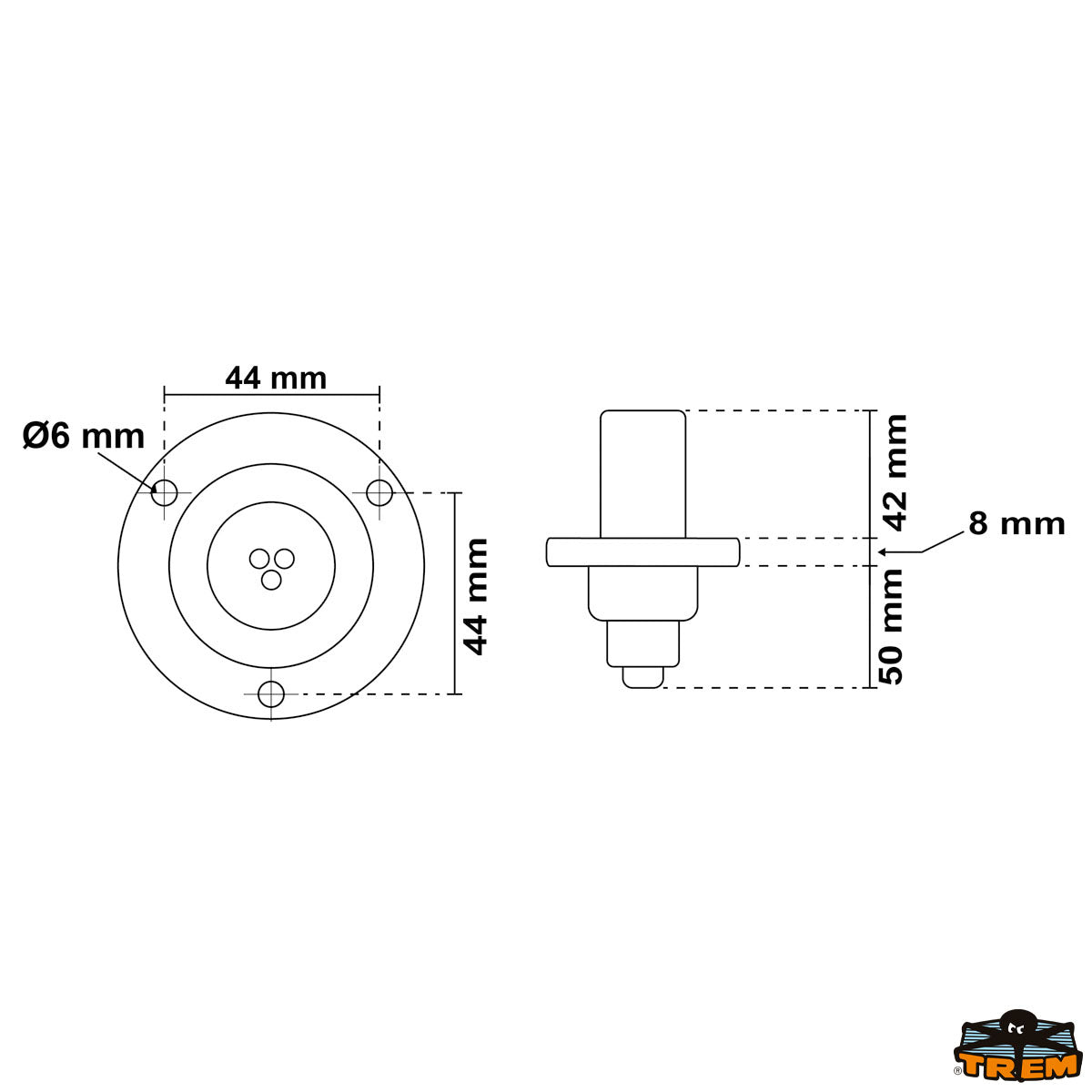 Fanale 360° Alogena Estraibile in Piano con Fanale Combinata 225° Bianco