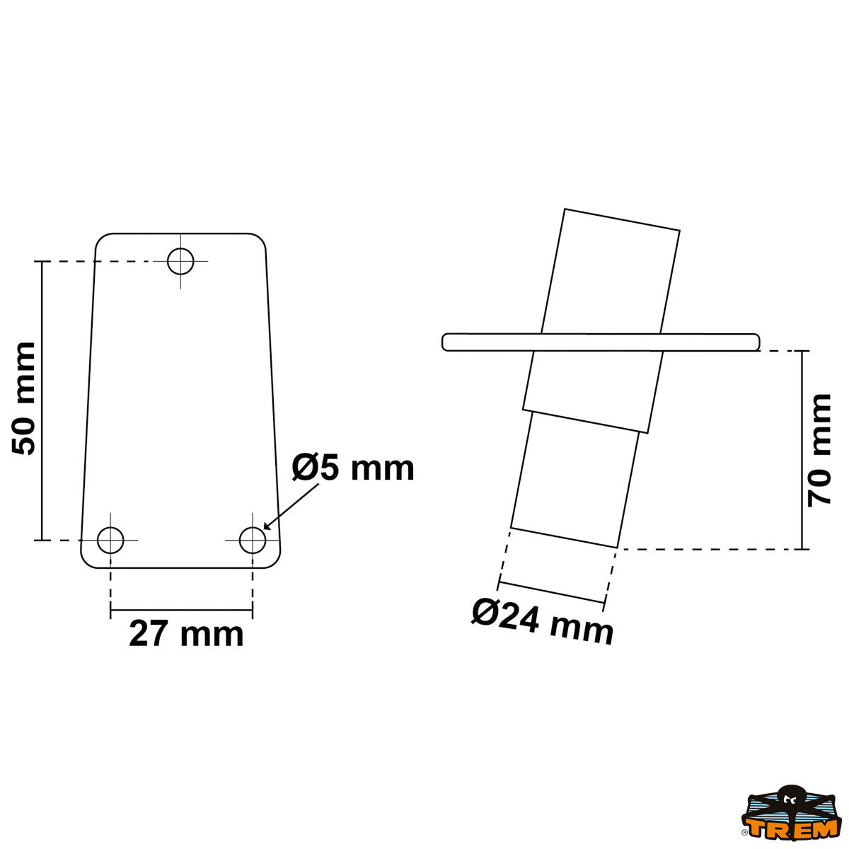 Fanale (R.I.NA.) 360° Estraibile Easy Nero