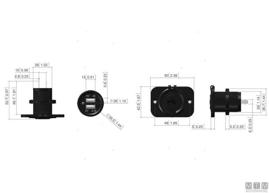 Pannello USB Socket