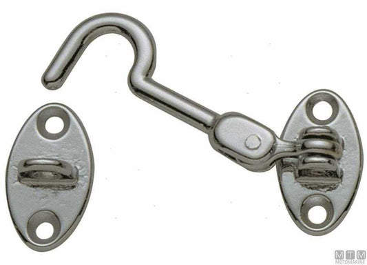 Gancio Ferma Porte  Doppio Snodo in Ottone Cromato